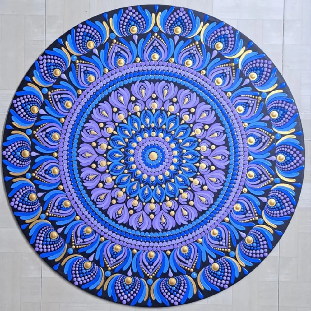 Dot mandala on MDF of 30" in round shape