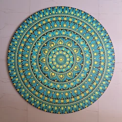 Dot mandala on MDF of 36" in round shape