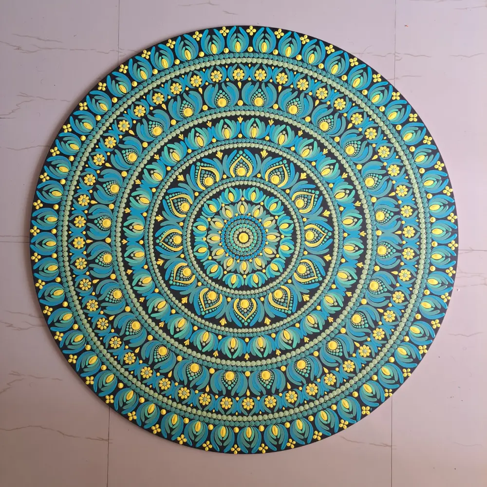 Dot mandala on MDF of 36" in round shape